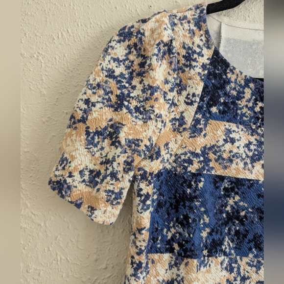 Anthropologie Blue & Tan Floral Top - Picture 4 of 5
